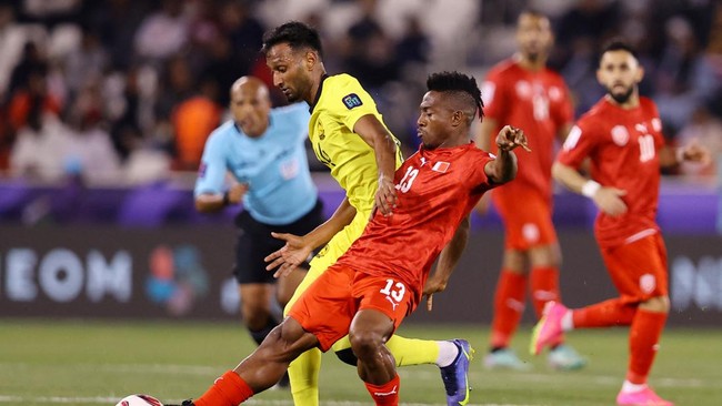 Gelandang timnas Malaysia Mohamed Syamer Kutty Abba kesal usai tim Harimau Malaya kalah dari Bahrain gara-gara kebobolan di menit-menit akhir Piala Asia 2023.