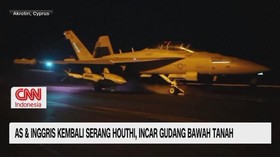 VIDEO: AS dan Inggris Kembali Serang Houthi, Incar Gudang Bawah Tanah