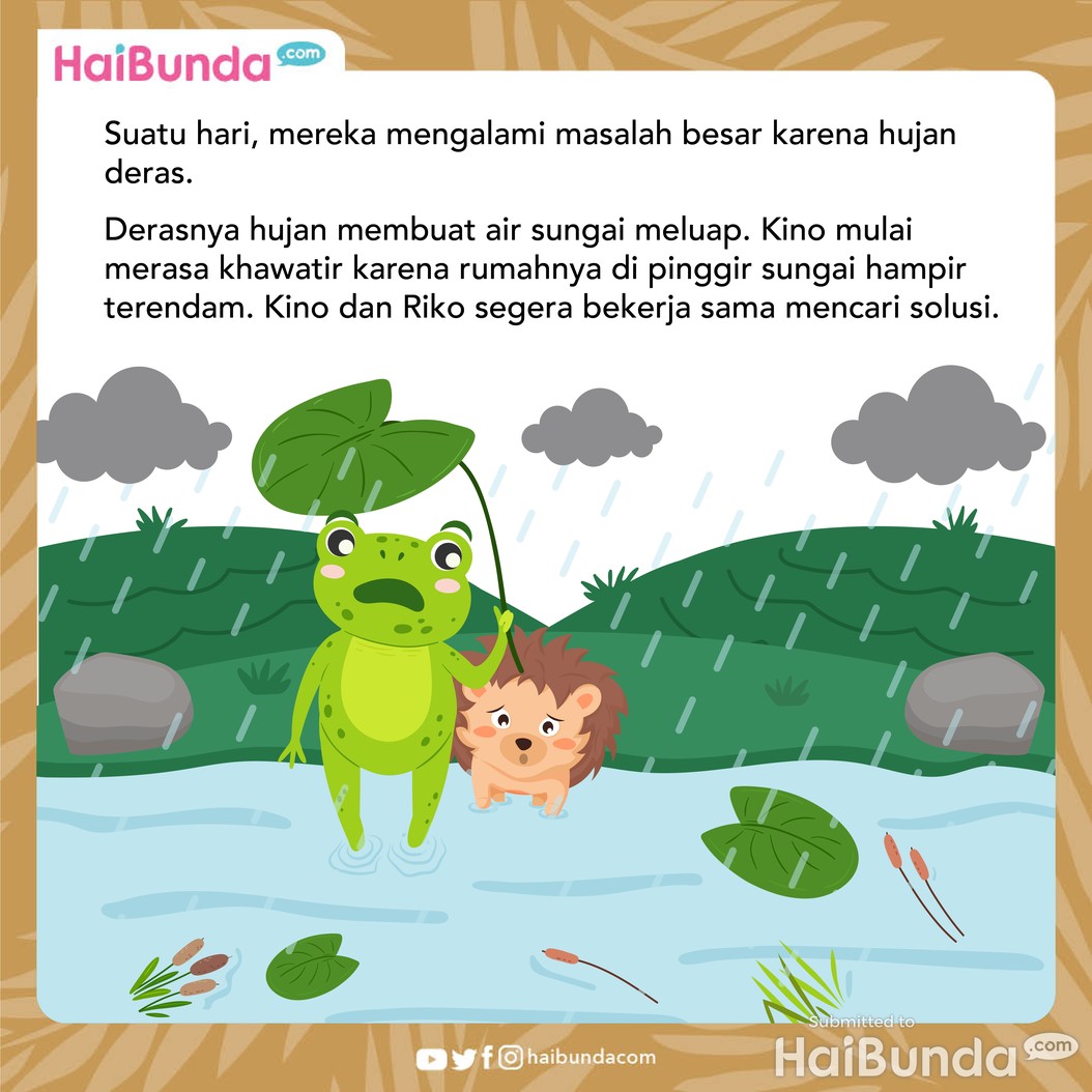 Cerita Fabel: Beruang dan Landak Selamatkan Rumah Katak