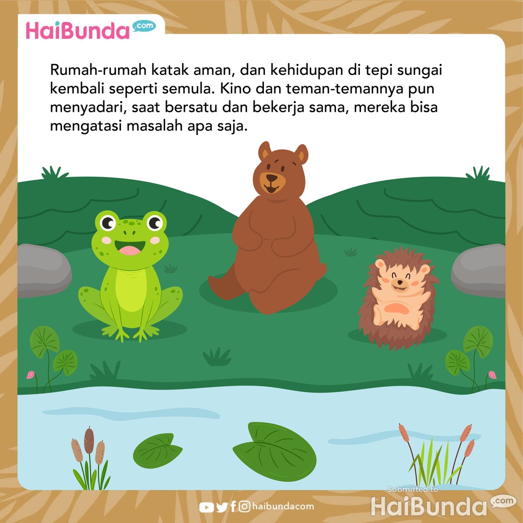 Cerita Fabel: Beruang dan Landak Selamatkan Rumah Katak