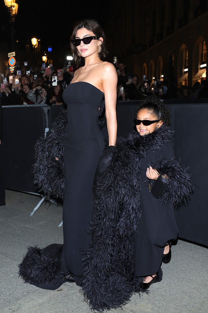 PARIS, FRANCE - JANUARY 24: Kylie Jenner and Stormi Webster attend the Valentino Haute Couture Spring/Summer 2024 show as part of Paris Fashion Week on January 24, 2024 in Paris, France. (Photo by Jacopo Raule/Getty Images) PARIS, FRANCE - JANUARY 24: Kylie Jenner and Stormi Webster attend the Valentino Haute Couture Spring/Summer 2024 show as part of Paris Fashion Week on January 24, 2024 in Paris, France. (Photo by Jacopo Raule/Getty Images)