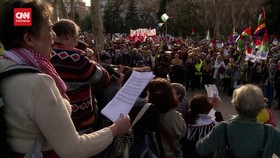 VIDEO: Solidaritas untuk Palestina, Ribuan Orang Berkumpul di Madrid