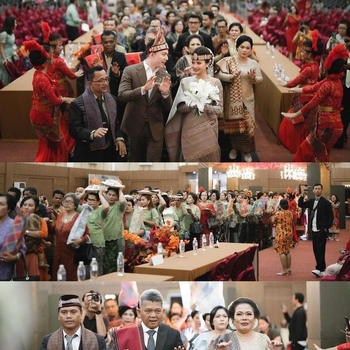 <p>Resepsinya terlihat meriah, ya Bunda? Kita doakan, semoga pernikahan Anggi dan Kenji langgeng serta kehamilannya lancar hingga persalinan, ya. (Foto: Instagram @anggimarito)</p>