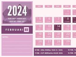 Kalender Februari 2024: Tanggal Merah, Libur, Cuti, Hijriah, Weton
