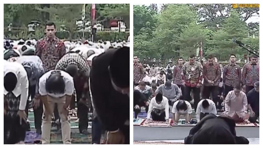 Viral di media sosial X video Paspampres yang siaga ketika sedang salat bersama Presiden Joko Widodo. Netizen pun ramai berkomentar.