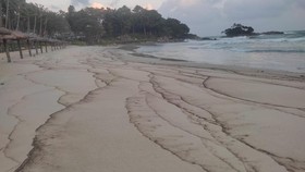 Pantai Putih Kawasan Wisata di Hotel Bintan Tercemar Minyak Hitam