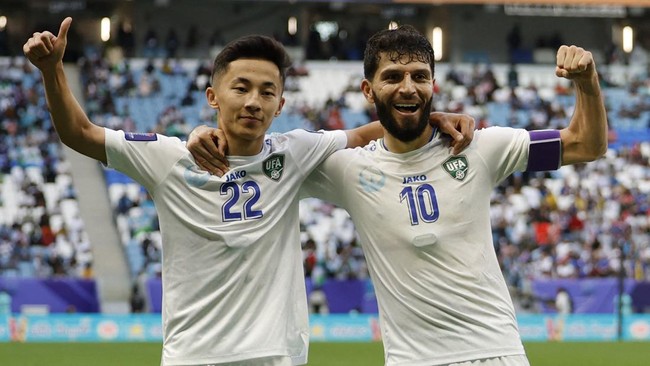 Uzbekistan unggul atas Arab Saudi di babak pertama pada babak semifinal Piala Asia U-23 2024 di Stadion Internasional Khalifa, Doha, Jumat (26/4) malam WIB.