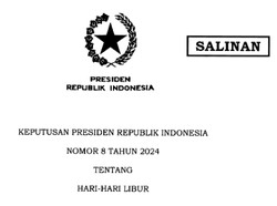 Keppres Nomor 8 Tahun 2024 tentang Hari Libur: Isi dan Link PDF