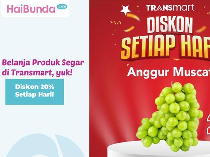 Belanja Produk Segar di Transmart, Diskon 20% Setiap Hari Bun!