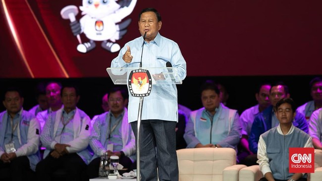Calon presiden nomor urut 02 Prabowo Subianto dalam pernyataan penutupnya menyampaikan permintaan maaf dan ucapan terima kasih.
