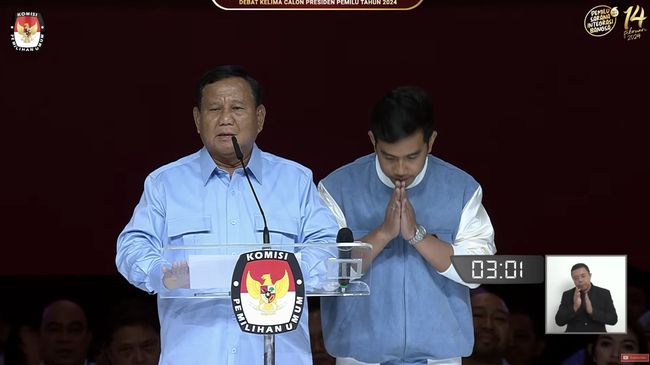 Minta Maaf ke Anies-Ganjar, Ini Pidato Penutup Prabowo di Debat Final