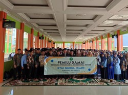Ratusan Mahasiswa-Sivitas Akademika STAI Mojokerto Deklarasi Pemilu Damai