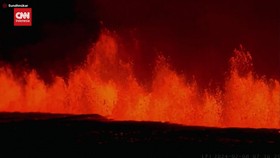 VIDEO: Dahsyatnya Larva Erupsi Gunung Api Sylingarfell Islandia