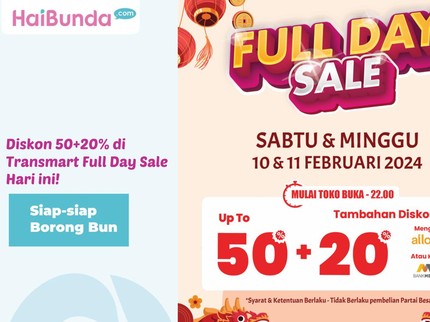 Diskon 50+20% di Transmart Full Day Sale Hari Ini! Siap-siap Borong, Bun
