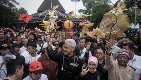 FOTO: Semarak Hajatan Rakyat Ganjar-Mahfud di Solo
