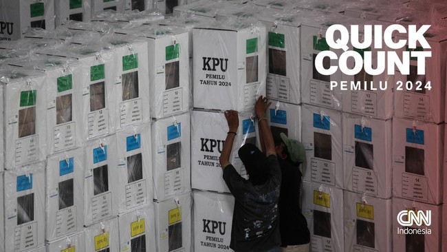 Prabowo Subianto-Gibran Rakabuming unggul dibandingkan dua paslon lainnya dalam quick count Pilpres 2024 lima lembaga survei dengan total suara masuk 85 persen.