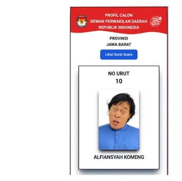 Wajah Kocak Komeng Tiba-tiba Muncul di Surat Suara, Begini Reaksi Para Artis