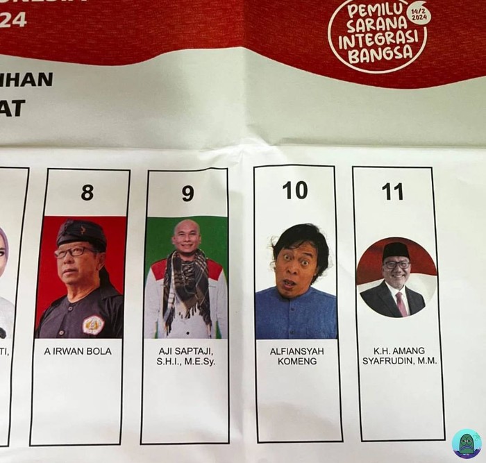 Komeng di Surat Suara Caleg DPD RI Komeng di Surat Suara Caleg DPD RI