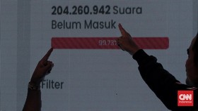 FOTO: Menanti Hasil Hitung Cepat di Posko TPN Ganjar-Mahfud