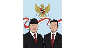 Prabowo-Gibran Kompak Posting Ilustrasi Berjas di Tengah Quick Count