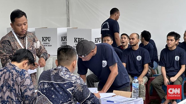 Sebanyak 2.864 warga binaan di Lapas Narkotika Kelas IIA Cipinang, Jakarta Timur menggunakan hak suaranya dalam Pemilu 2024.