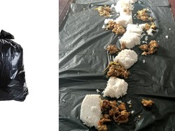 Anti Mainstream! Netizen Ini Liwetan Pakai Alas Kantong Plastik Sampah