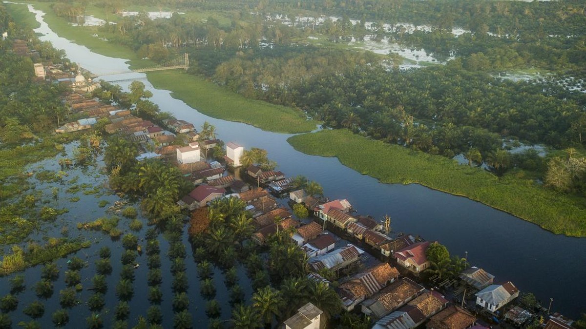 FOTO: Banjir Luapan Sungai Batanghari Rendam Puluhan Desa di Jambi