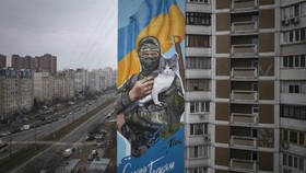 FOTO: Mural Raksasa Memori Mereka yang Gugur Membela Ukraina
