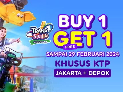 Promo Buy 1 Get 1 Pakai KTP di Trans Studio Cibubur, Bunda di Depok & Jakarta Merapat