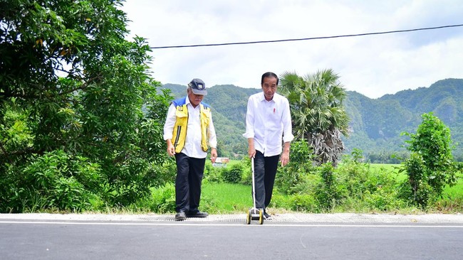 Presiden Jokowi memperkenalkan Basuki Hadimuljono sebagai Plt Kepala Otorita IKN Nusantara saat groundbreaking Astra Biz Center di IKN, Kaltim, Selasa (4/6).