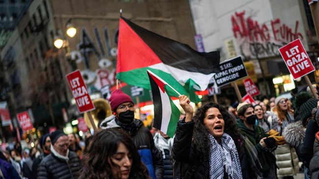 Unjuk Rasa Warga Arab Amerika Mengecam Kebijakan Pro-Israel Biden