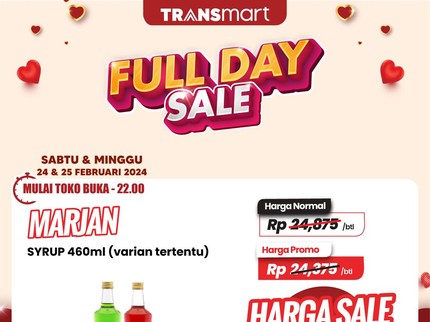 Transmart Full Day Sale, Diskon Sirup hingga Jus untuk Persiapan Buka Puasa
