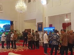 Momen AHY dan Moeldoko Salaman Sebelum Sidang Kabinet di Istana
