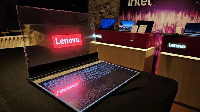 Laptop Lenovo Transparan. (Dok. CNBC Internasional/Arjun Kharpal)