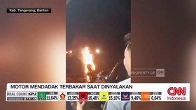 VIDEO: Motor Mendadak Terbakar Saat Dinyalakan Di Tangerang