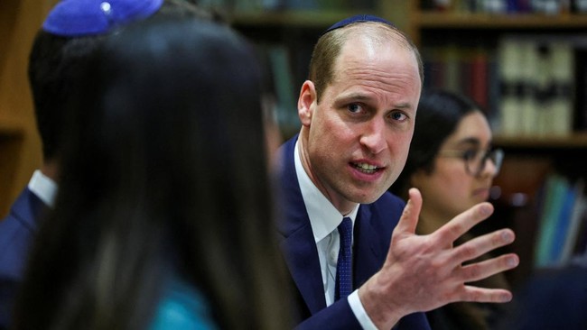 Pangeran William menyinggung soal peningkatan anti-Semit di Inggris pada 2023 saat kunjungan ke Sinagoge Western Marble, London. 