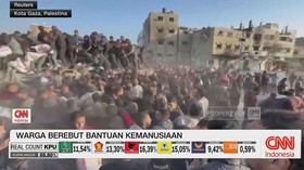 VIDEO: Warga Gaza Berebut Bantuan Kemanusiaan
