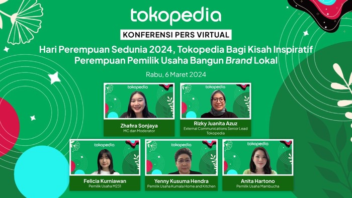 Konferensi Pers Virtual Hari Perempuan Sedunia 2024 Tokopedia