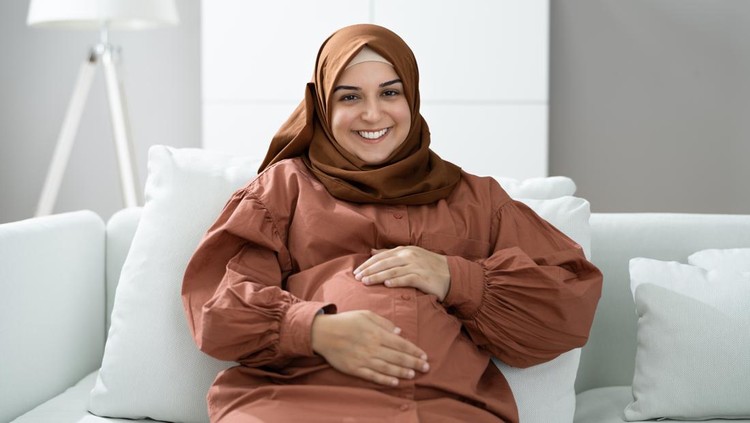 llustrasi hamil muslim