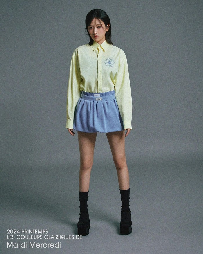 Mewakili generasi MZ, Ahn Yu Jin berusaha untuk menginspirasi untuk tampil modis dengan memadukan koleksi pakaian dari 'Merdi Mercredi' yang memiliki warna-warna elegan bernuansa klasik./ Foto: instagram.com/mardi_mecredi_official