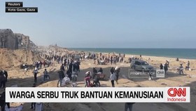 VIDEO: Warga Gaza Serbu Truk Bantuan Kemanusiaan