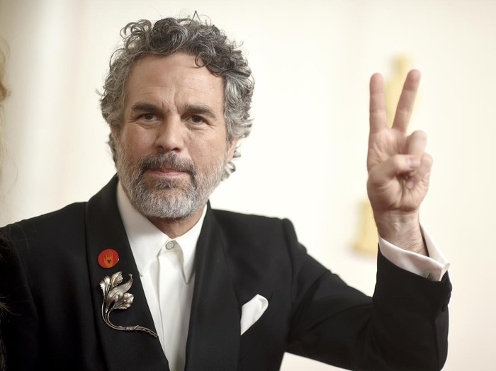 Mark Ruffalo arrives at the Oscars on Sunday, March 10, 2024, at the Dolby Theatre in Los Angeles. (Photo by Richard Shotwell/Invision/AP)