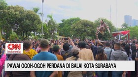 VIDEO: Pawai Ogoh-Ogoh Perdana Digelar di Balai Kota Surabaya