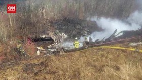 VIDEO: Pesawat Jatuh di Hutan Virgina AS, 5 Tewas
