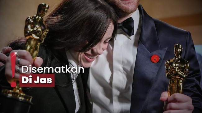 Billie Eilish Pakai Pin Merah di Oscar 2024, Dukung Gencatan Senjata Gaza