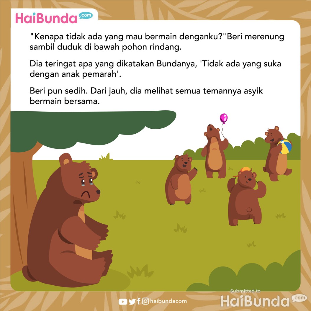 Cerita Fabel: Beri Si Beruang Pemarah