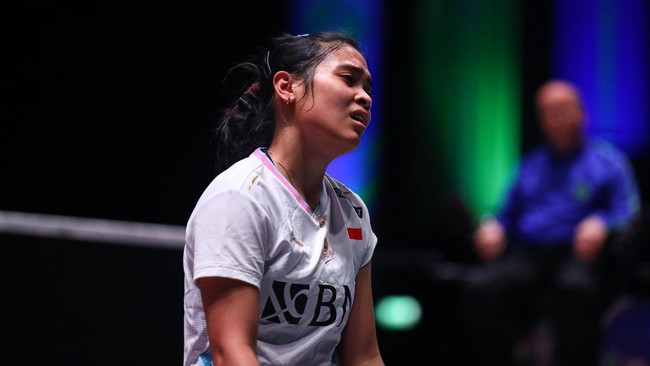 Gregoria Mariska Tunjung terhenti di perempat final BAC 2024 usai kalah dari Chen Yu Fei di Ningbo Olympic Sports Center Gymnasium, Jumat (12/4).