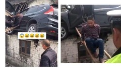 img-title Heboh Video Viral Mobil Nyangkut di Atap Rumah Warga, Faktanya...