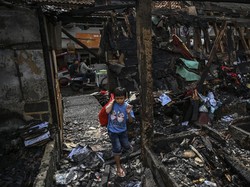 Penampakan Terkini Sisa Kebakaran di Palmerah Jakbar