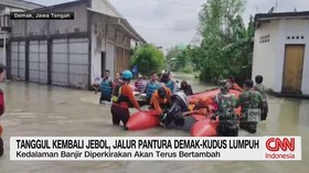 VIDEO: Tanggul Kembali Jebol, Jalur Pantura Demak-Kudus Lumpuh